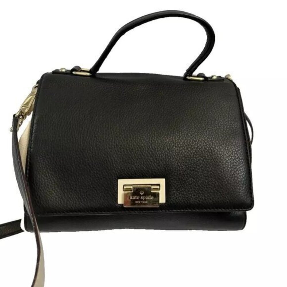 Kate Spade Crossbody Handbag Leather Tote Black  Satchel ShoulderBag Purse
